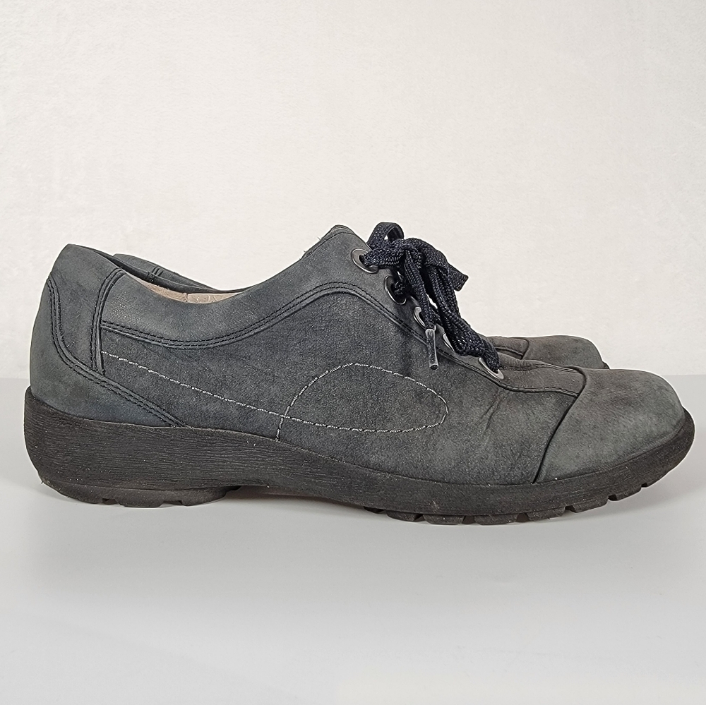 Waldlaufer Luftpolster Weite Leather Sneaker in Blue-Gray, Size 5 (US 7.5)